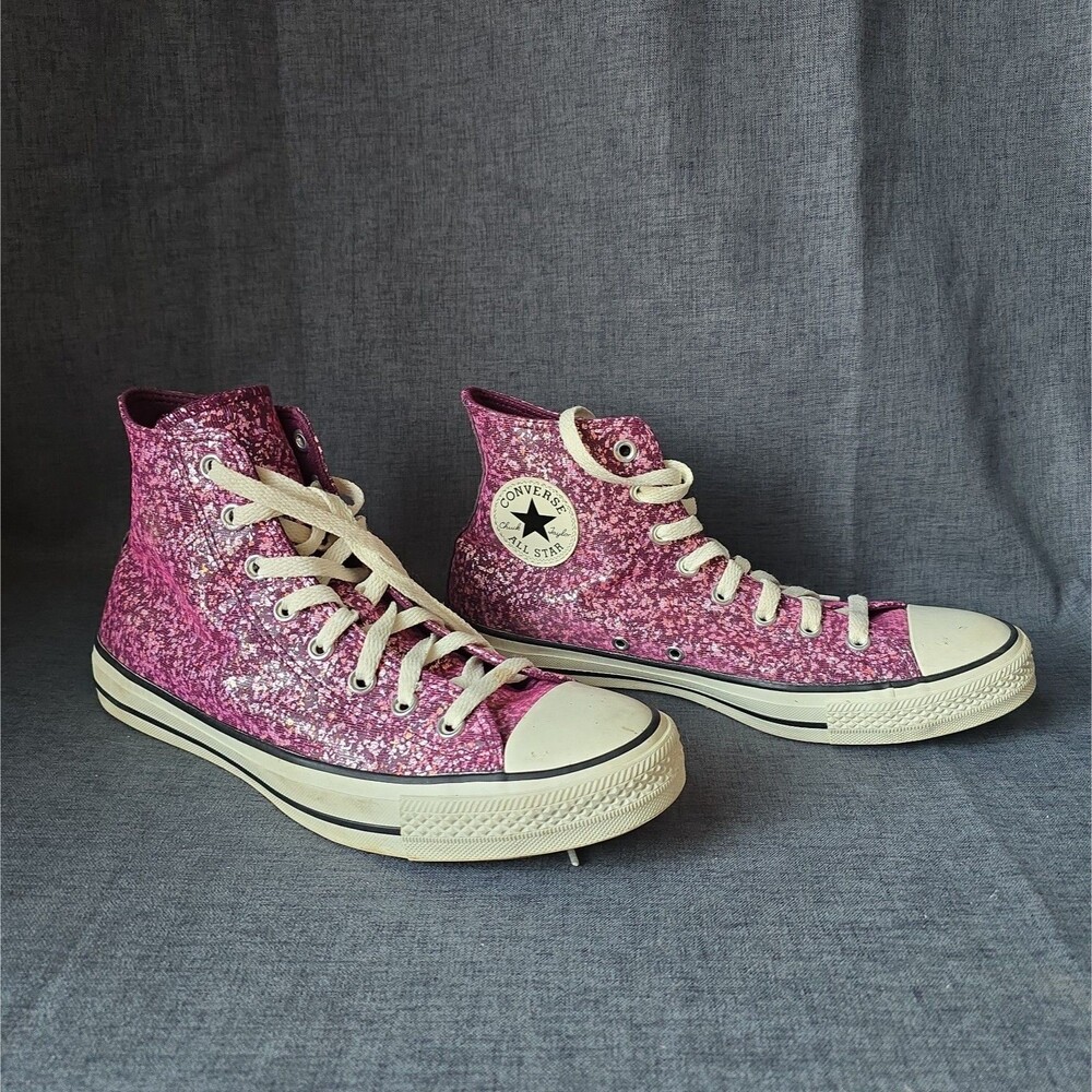 Converse Chuck Taylor All Star Sneaker Shoes Womens Size 11 Pink Glitter A11137C